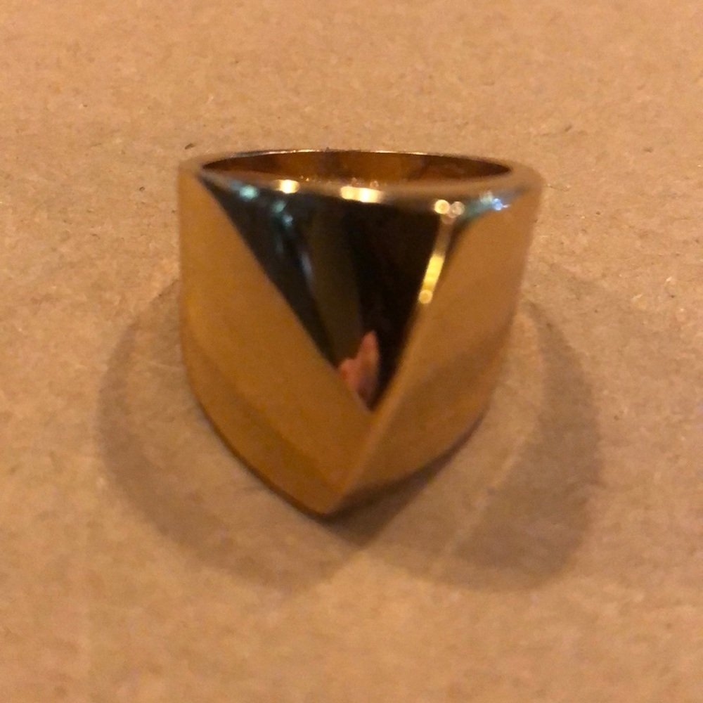 Gold Tone Cocktail Statement Ring 7.5